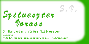 szilveszter voross business card
