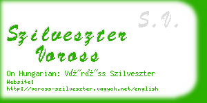 szilveszter voross business card